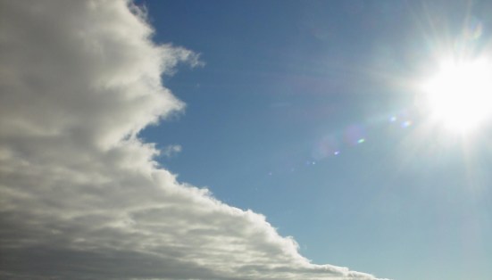 Sun evading a cloud bank